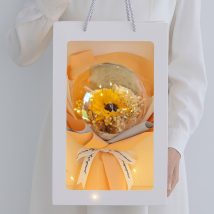 Bukiet zapachowych kwiatów mydlanych w torebce na prezent, kula, świecące LED – BUK14ZO