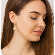 Kolczyki wiszące gwiazdki złote K622Z