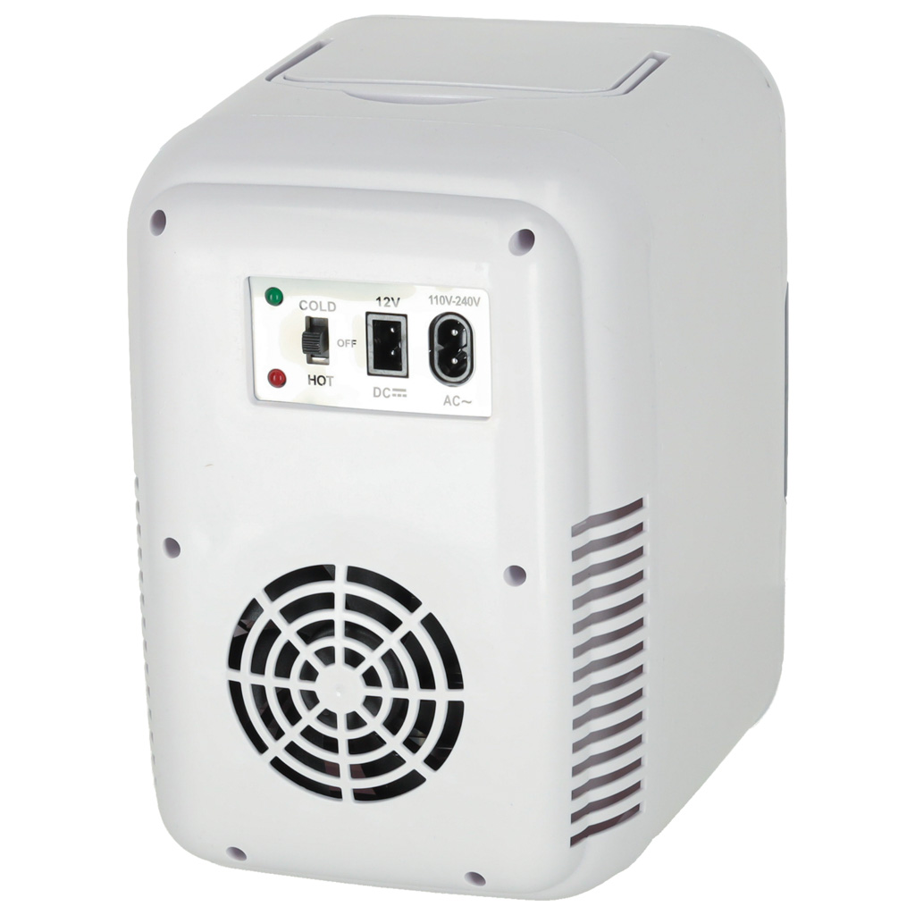 Lodówka turystyczna elektryczna samochodowa mini na jedzenie kosmetyki grzanie chłodzenie 2w1 4L biała - obrazek 7
