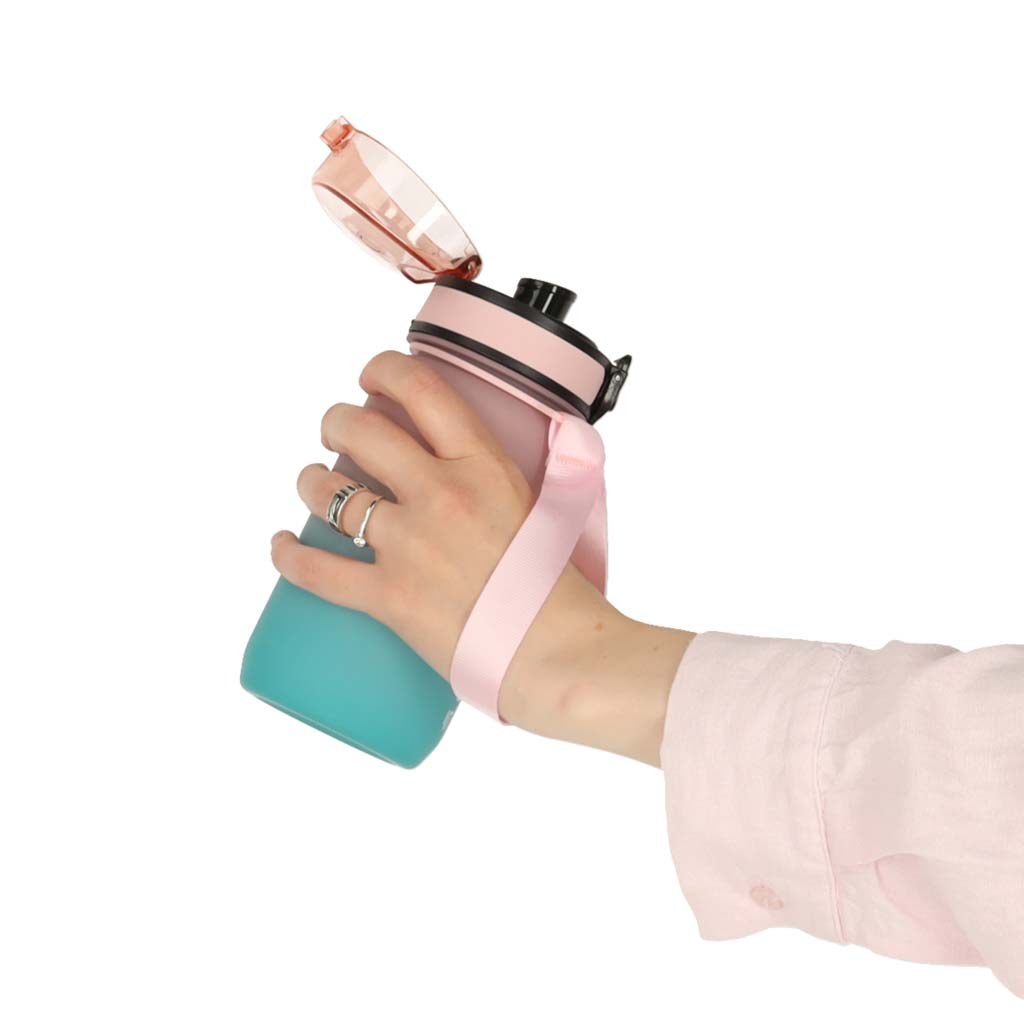 Butelka na wodę bidon z ustnikiem sportowy BPA FREE 600ml różowo-niebieski - obrazek 7