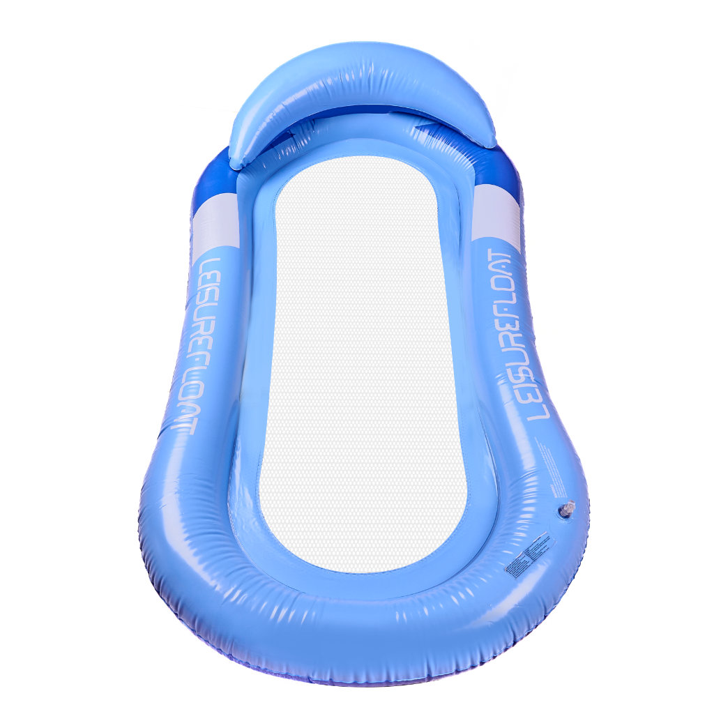 Materac dmuchany do pływania basenu wodny z siatką niebieski - obrazek 5