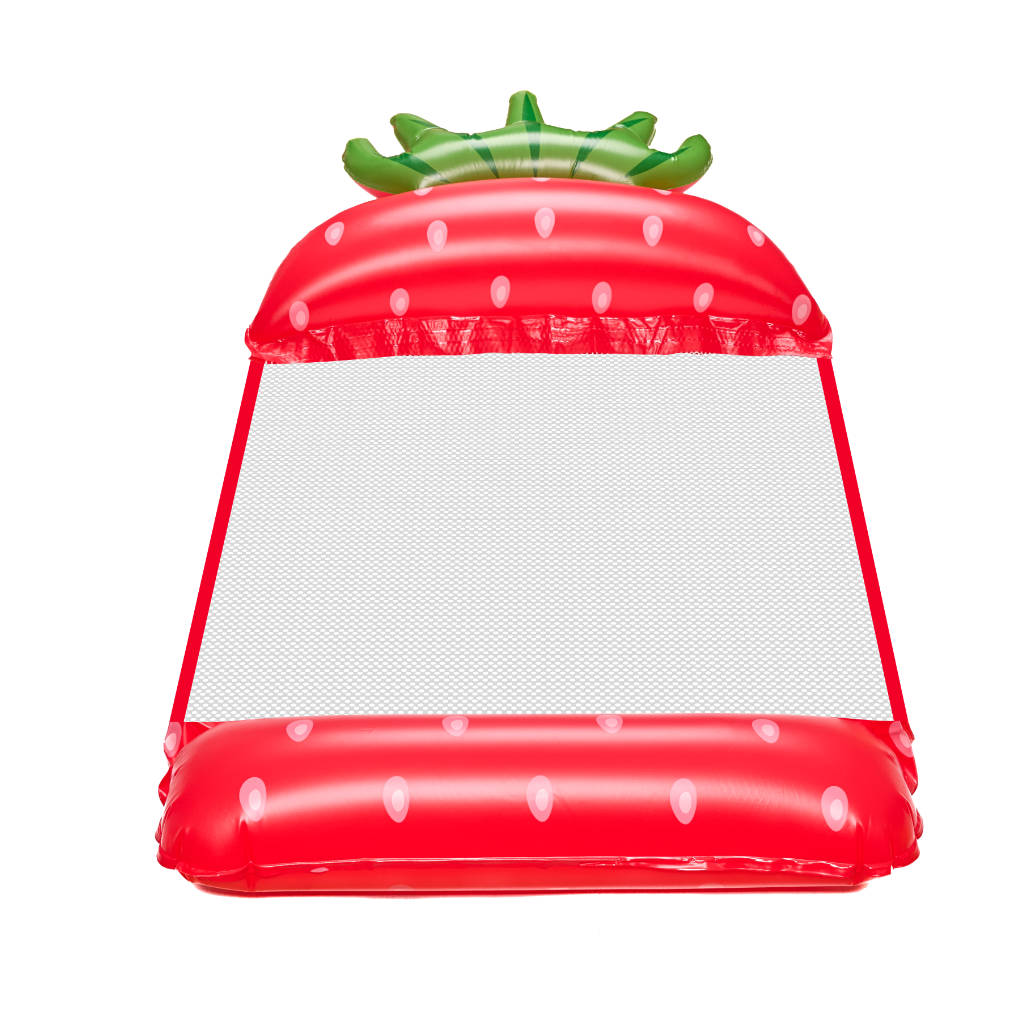 Materac dmuchany plażowy hamak wodny leżak fotel krzesło do pływania basenu truskawka - obrazek 6