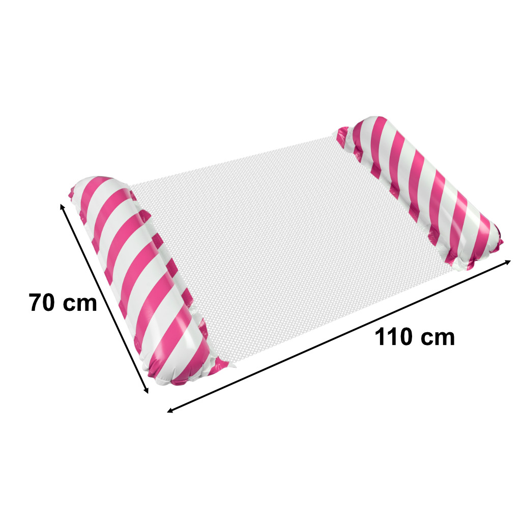 Materac dmuchany plażowy hamak wodny leżak fotel krzesło do pływania basenu różowy - obrazek 3