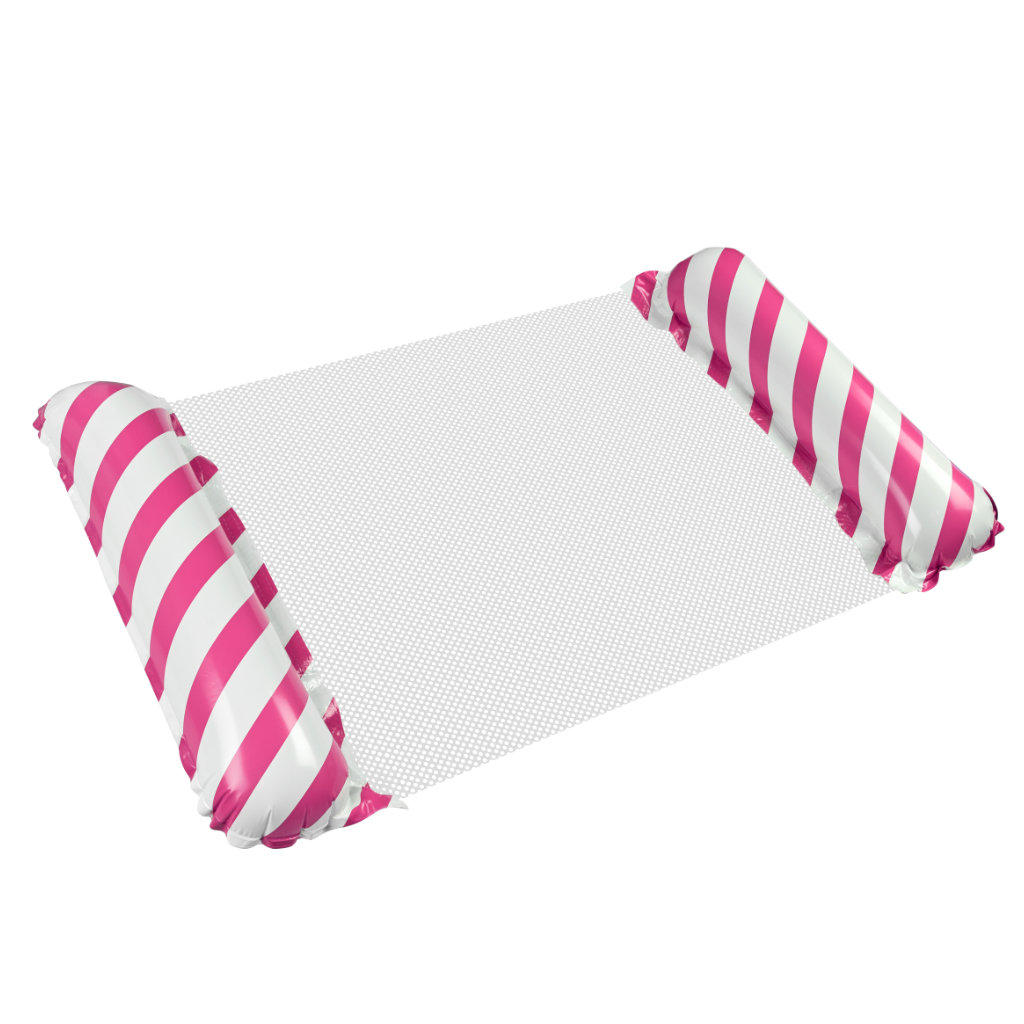 Materac dmuchany plażowy hamak wodny leżak fotel krzesło do pływania basenu różowy - obrazek 6