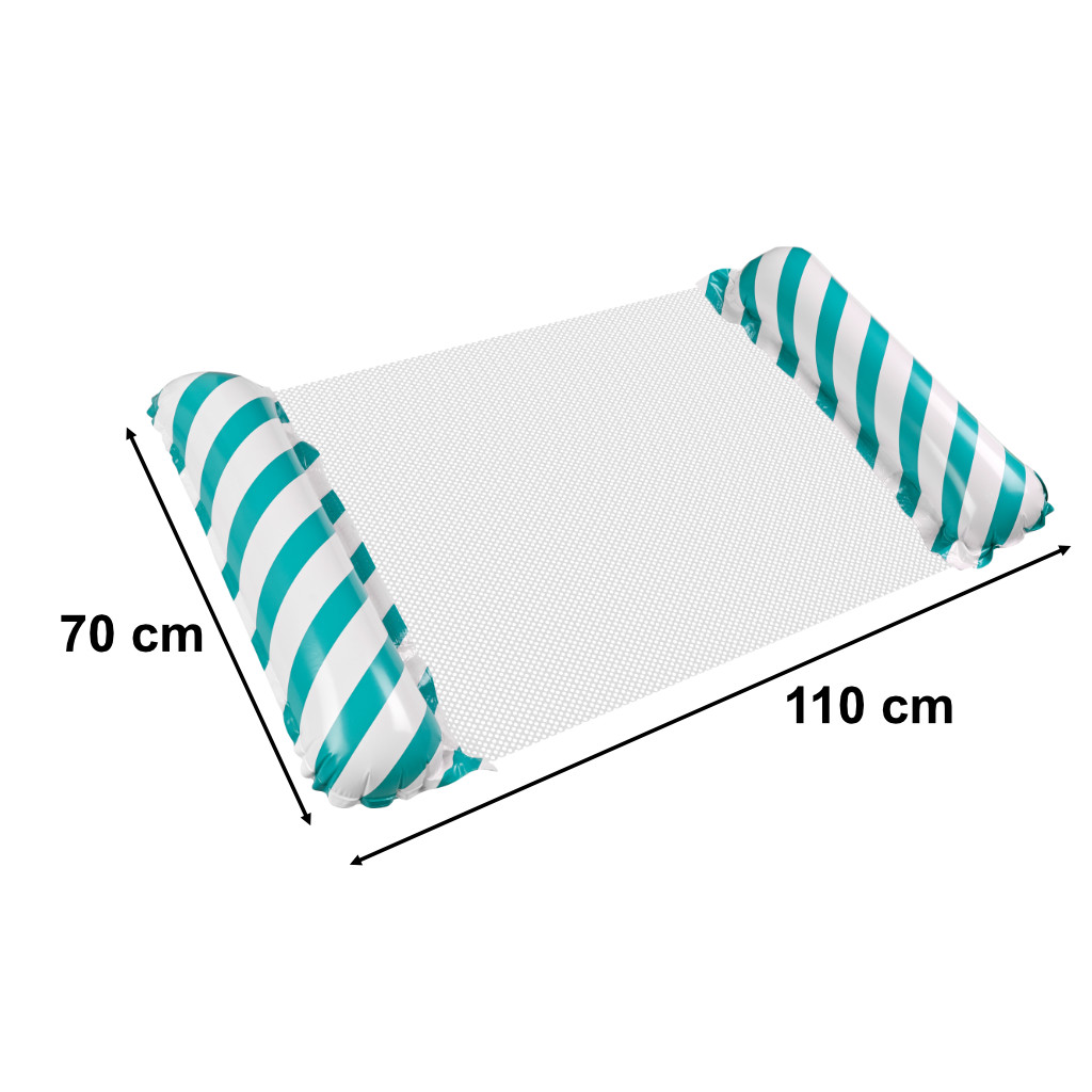 Materac dmuchany plażowy hamak wodny leżak fotel krzesło do pływania basenu niebieski - obrazek 3