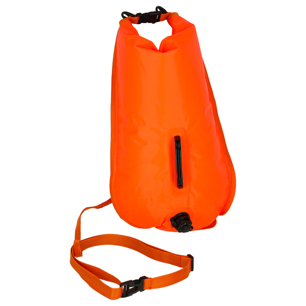 Bojka do pływania boja asekuracyjna ratunkowa pływacka sucha kieszeń gwizdek 28l - obrazek 3