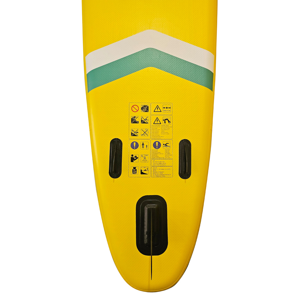 Deska SUP pompowana do pływania z siedzeniem akcesoriami wiosło zestaw żółta 350 cm - obrazek 5