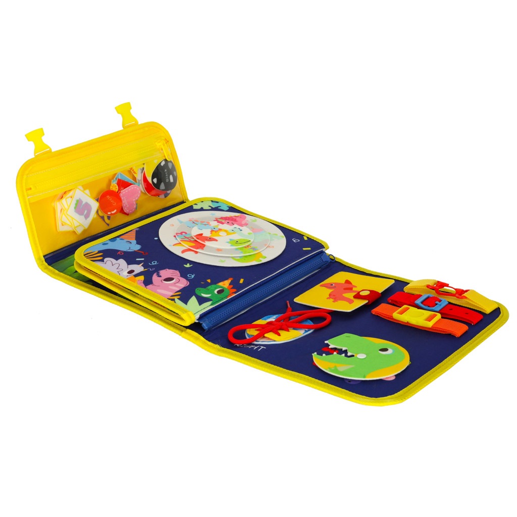 Tablica manipulacyjna sensoryczna montessori walizka plecak niebieska - obrazek 5