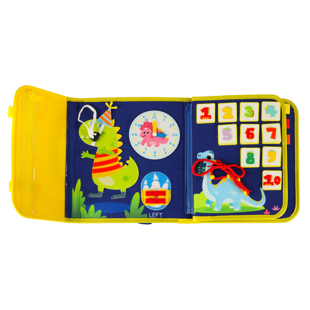 Tablica manipulacyjna sensoryczna montessori walizka plecak niebieska - obrazek 8