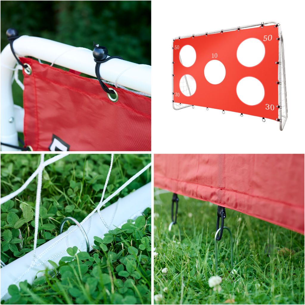 Bramka piłkarska do piłki nożnej dla dzieci treningowa 2w1 + mata celności 215 x 153 x 76 cm - obrazek 8