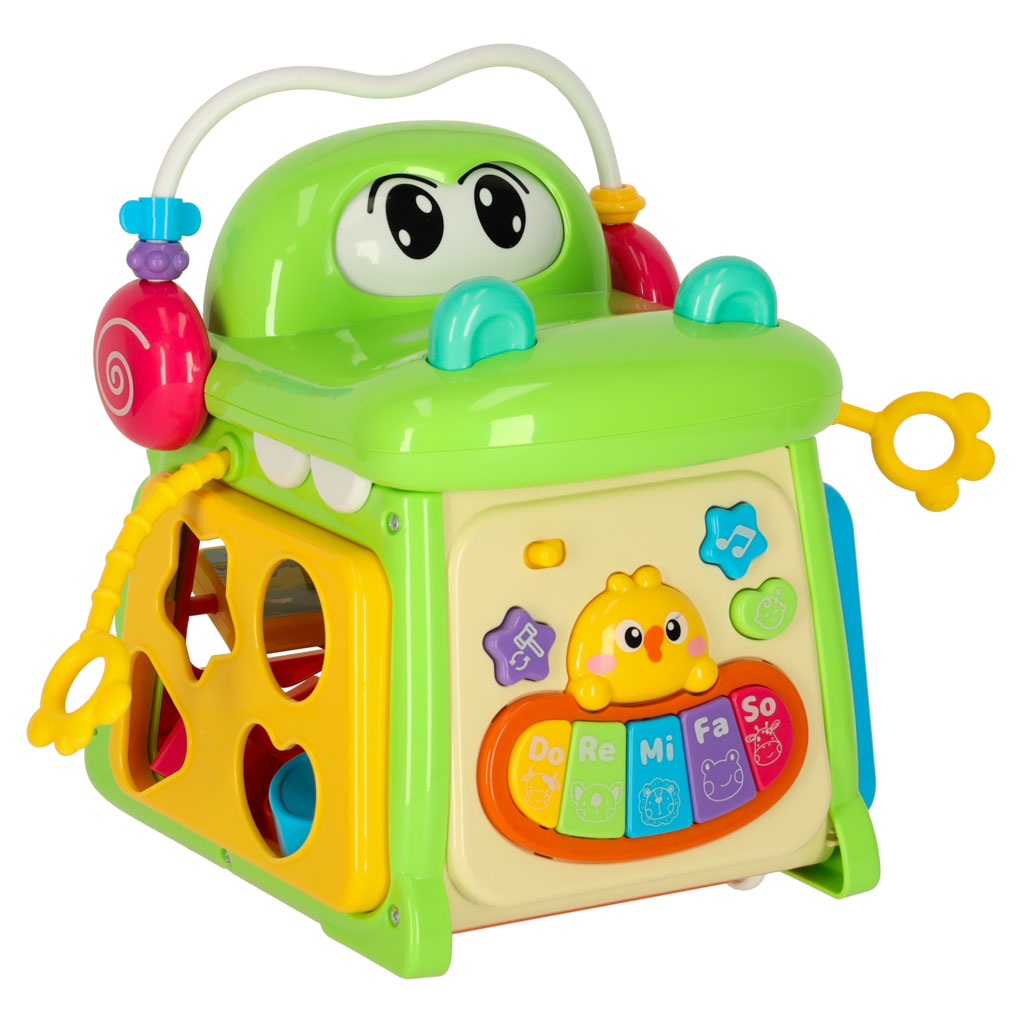 Kostka edukacyjna sorter z pianinkiem krokodyl 4w1