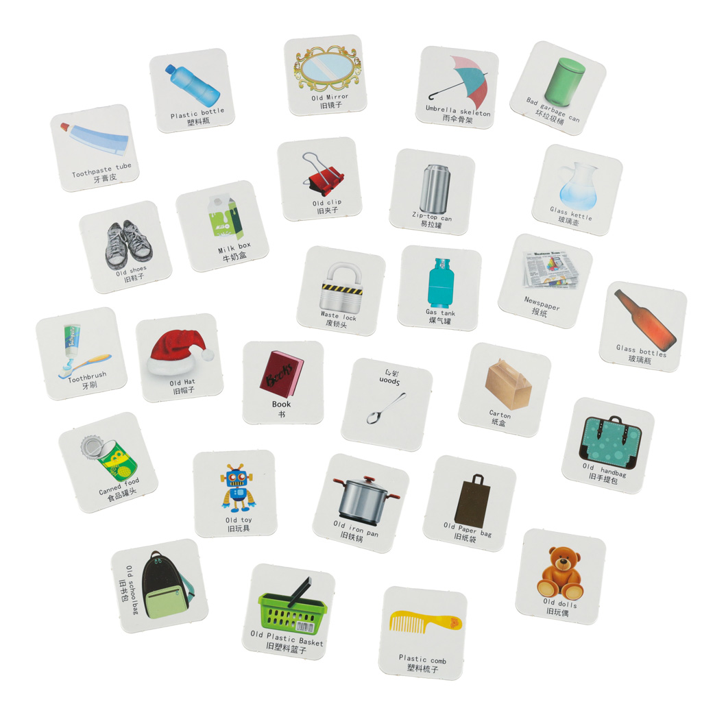 Gra edukacyjna zręcznościowa segregacja śmieci segregowanie odpadów nauka EKO + 108 kart - obrazek 5