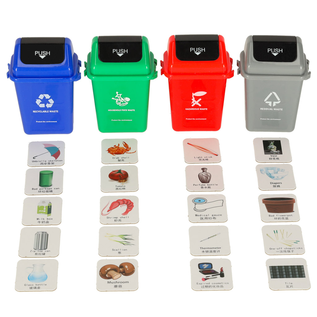 Gra edukacyjna zręcznościowa segregacja śmieci segregowanie odpadów nauka EKO + 108 kart - obrazek 6