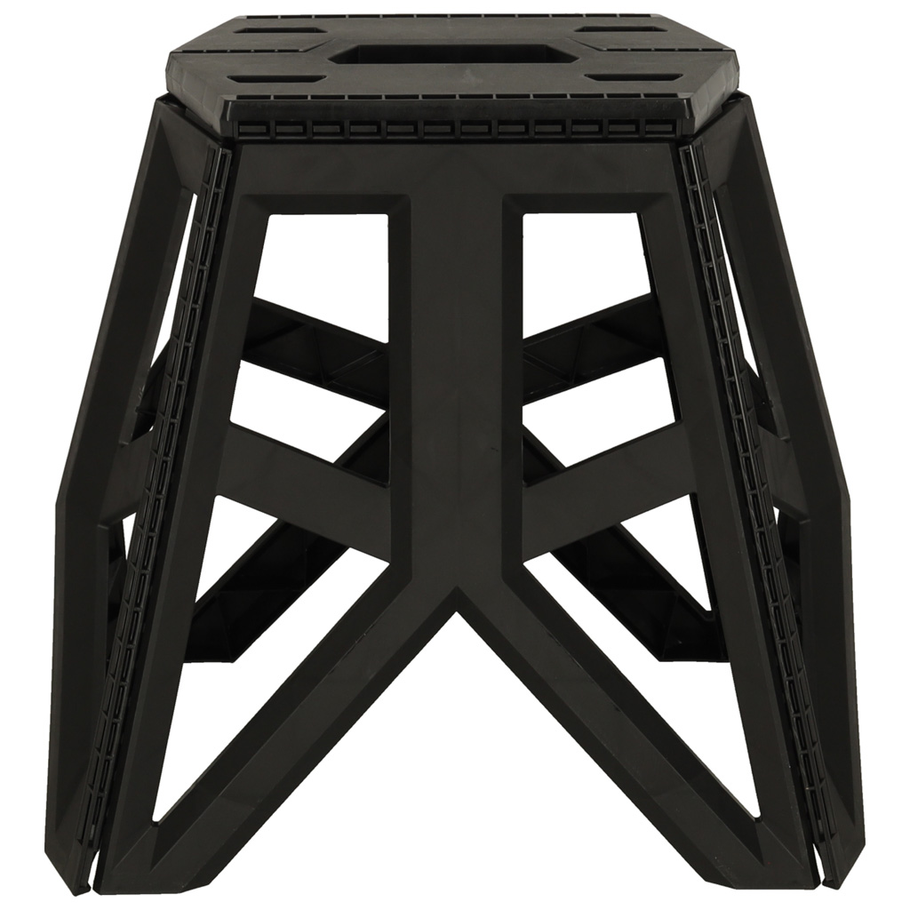 Taboret składany krzesełko turystyczne kempingowe przenośne 40 cm czarny - obrazek 4