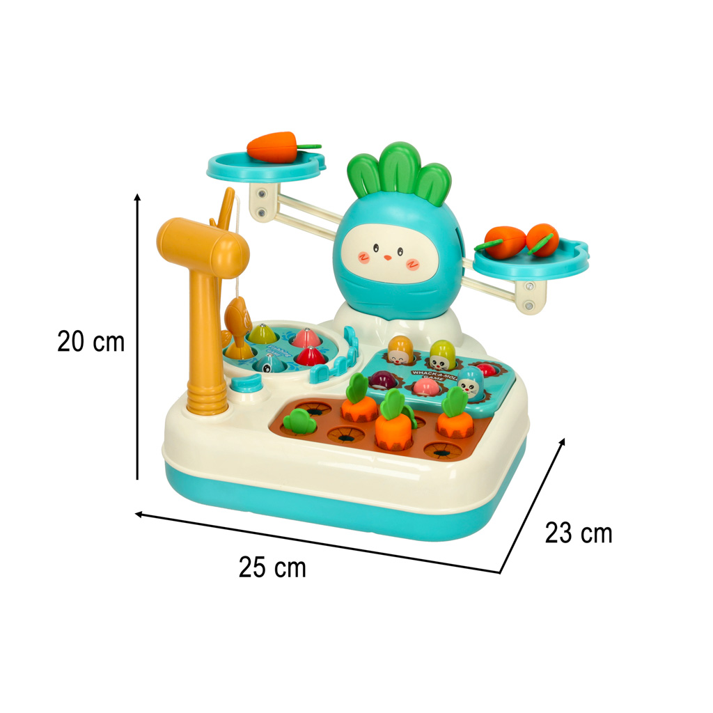 Waga szalkowa wbijak łowienie rybek zabawka edukacyjna 4w1 Bibi-inn niebieska - obrazek 8