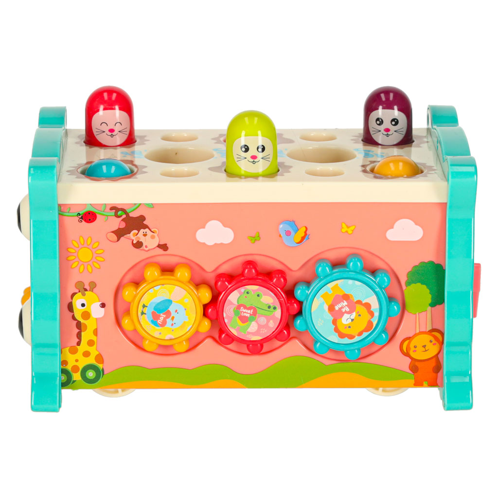 Zabawka sensoryczna wbijak dla niemowląt 8w1 Bibi-inn niebieska - obrazek 3