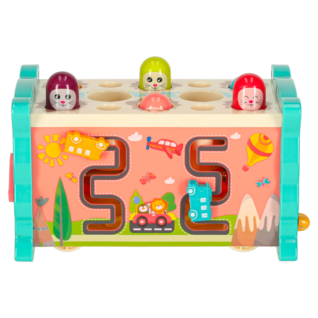 Zabawka sensoryczna wbijak dla niemowląt 8w1 Bibi-inn niebieska - obrazek 4