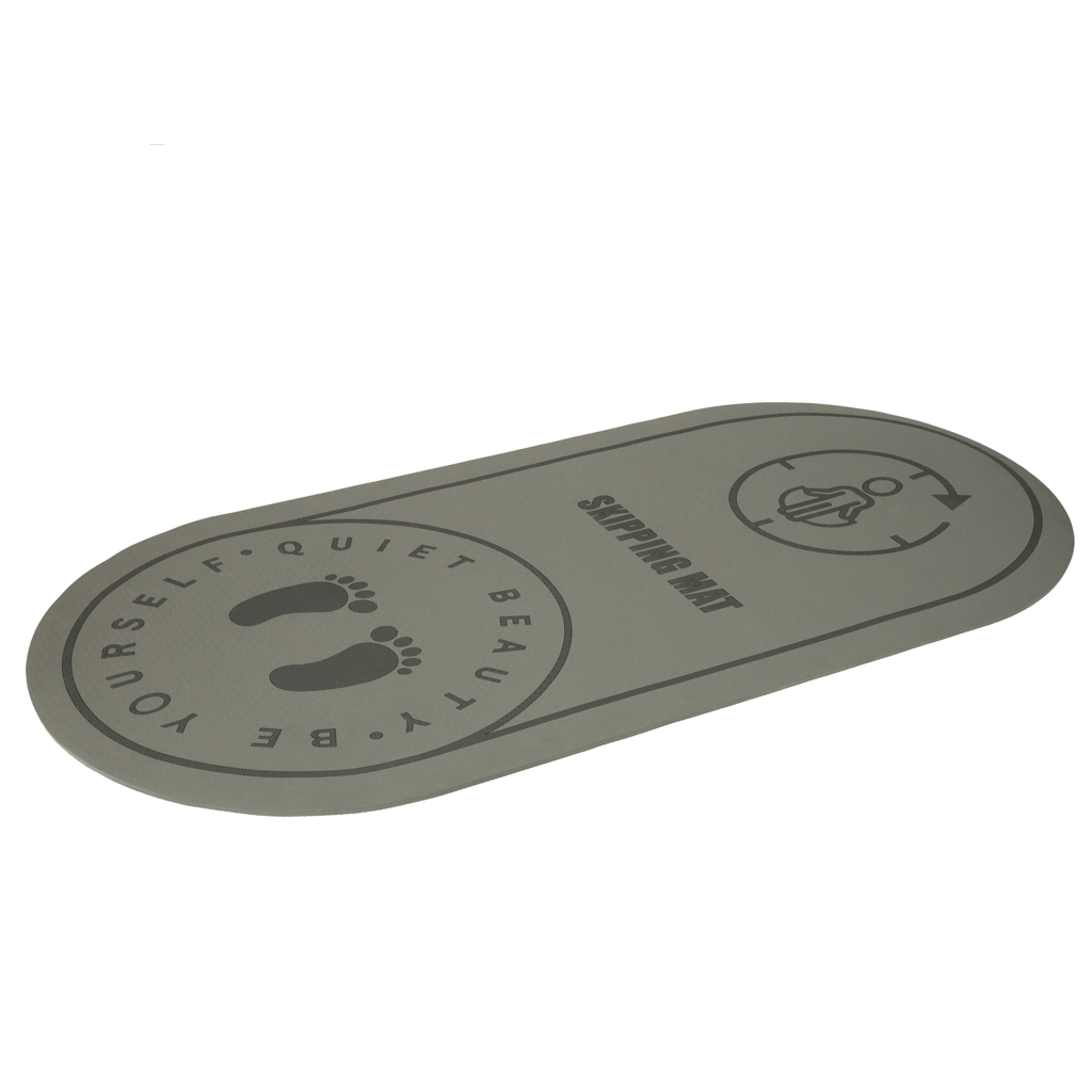 Mata fitness do ćwiczeń jogi skakania na skakance wygłuszająca antypoślizgowa 125x61,5x0,6 cm szara - obrazek 5