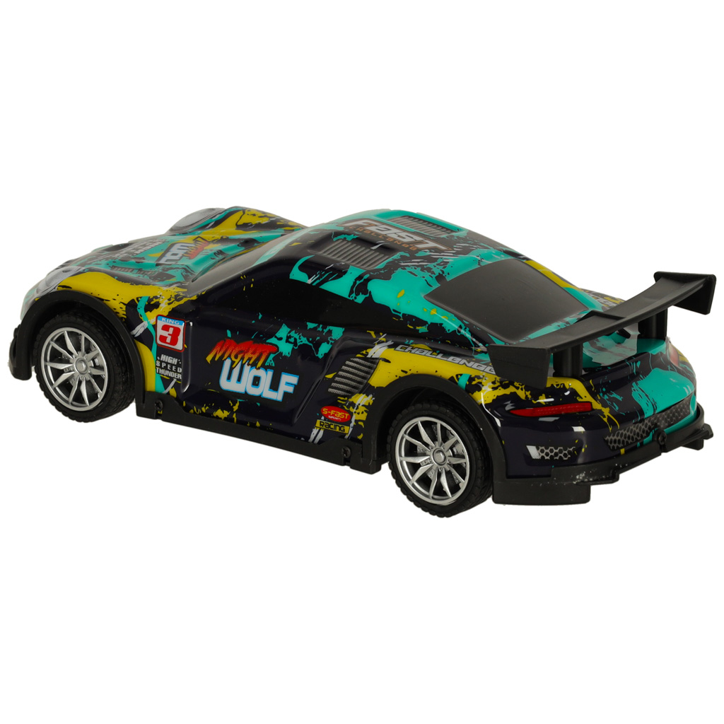 Samochód RC sportowy niebiesko-zielony - obrazek 4