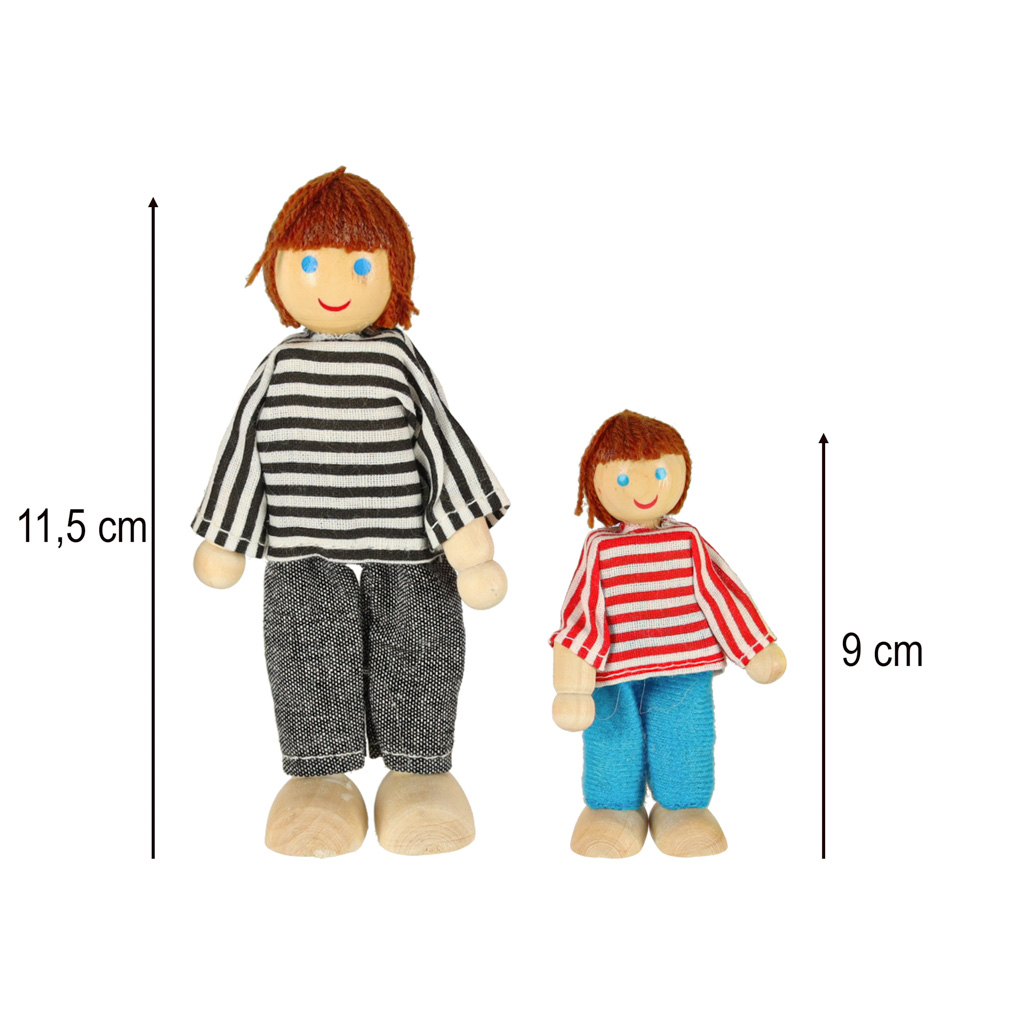 Lalki do domku dla lalek lalka drewniane laleczki rodzinka 6el. - obrazek 5