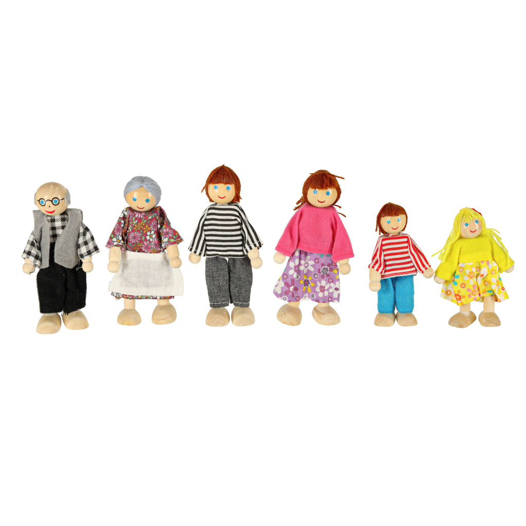 Lalki do domku dla lalek lalka drewniane laleczki rodzinka 6el. - obrazek 6