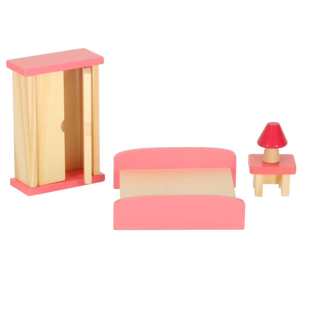 Mebelki do domku dla lalek drewniane fioletowe - obrazek 6