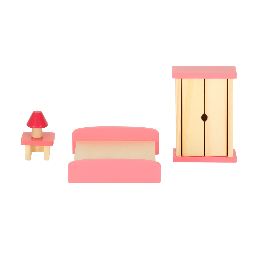 Mebelki do domku dla lalek drewniane fioletowe - obrazek 7