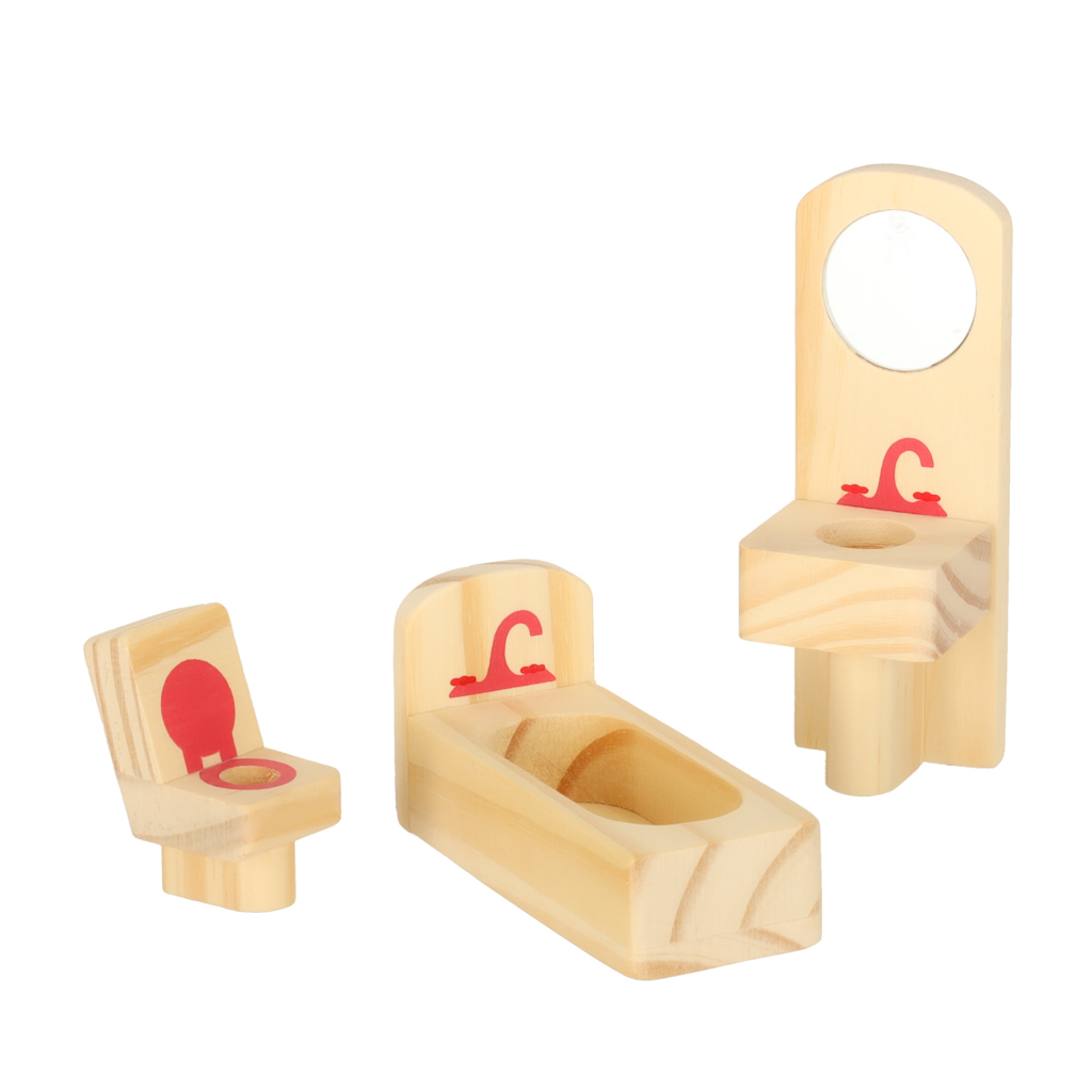 Mebelki do domku dla lalek drewniane fioletowe - obrazek 8