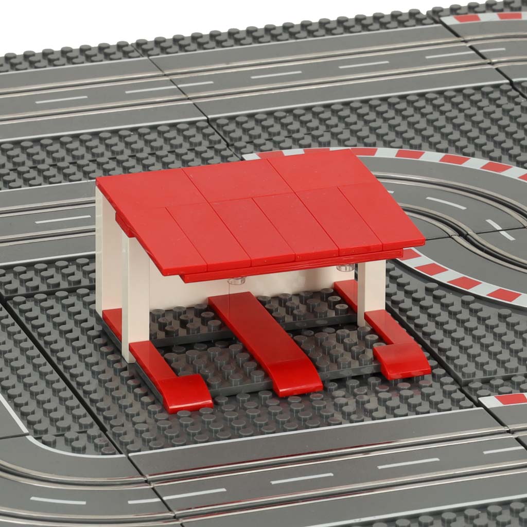 Tor wyścigowy samochodowy elektryczny policyjny 2 auta autka kontrolery zakręty klocki konstrukcyjne GD-03 - obrazek 6