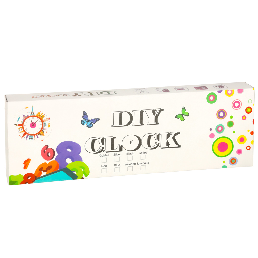 Zegar ścienny naklejany DIY regulowany 80-90 cm kolorowy 12 cyfr - obrazek 3