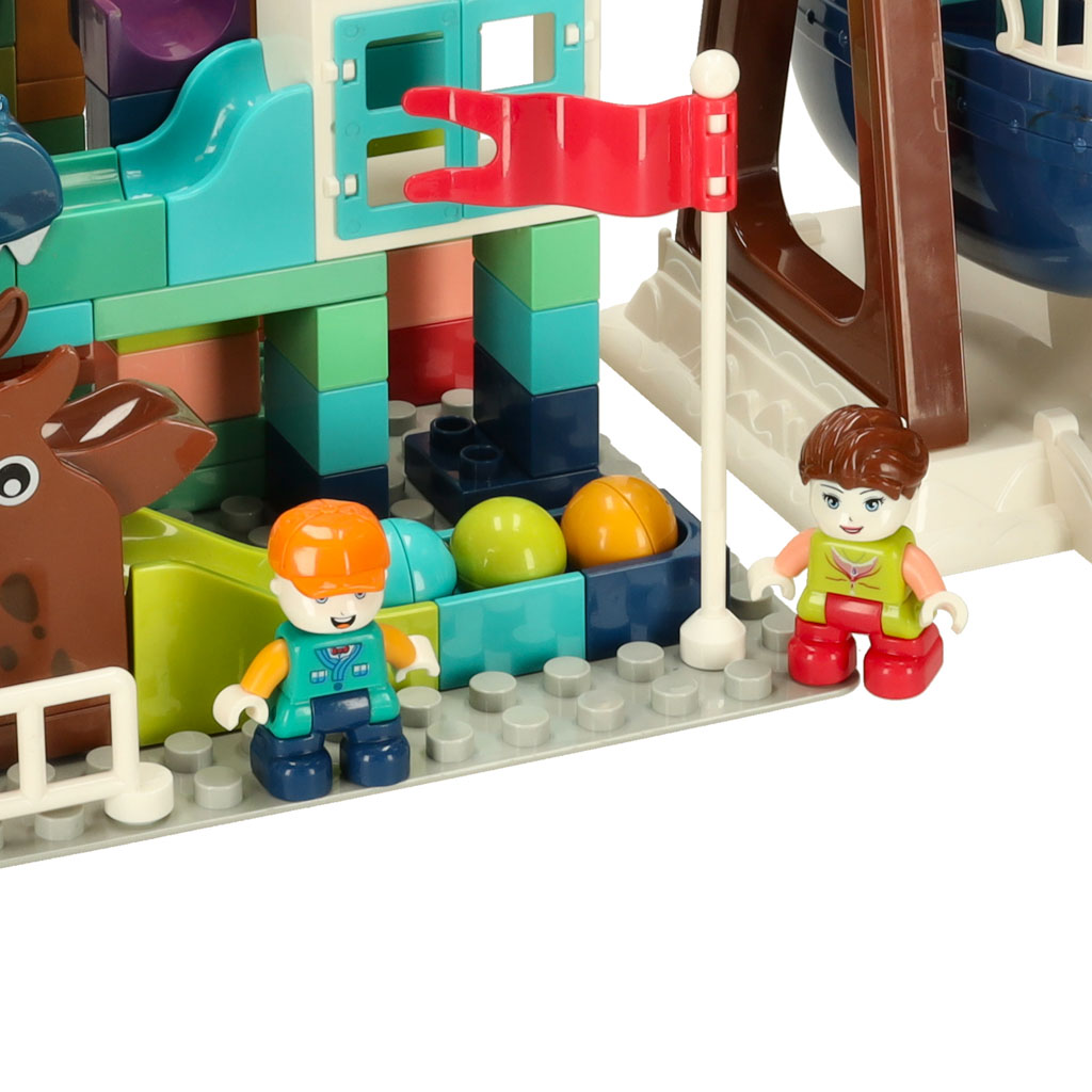 Klocki konstrukcyjne tor kulkowy kulodrom labirynt dinozaury 121 el. Bibi-inn - obrazek 7