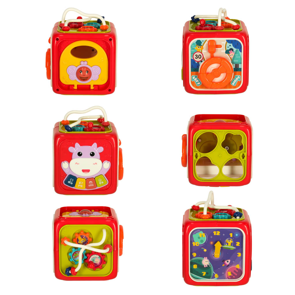 Kostka edukacyjna interaktywna pianinko 6w1 Bibi-inn czerwona - obrazek 6