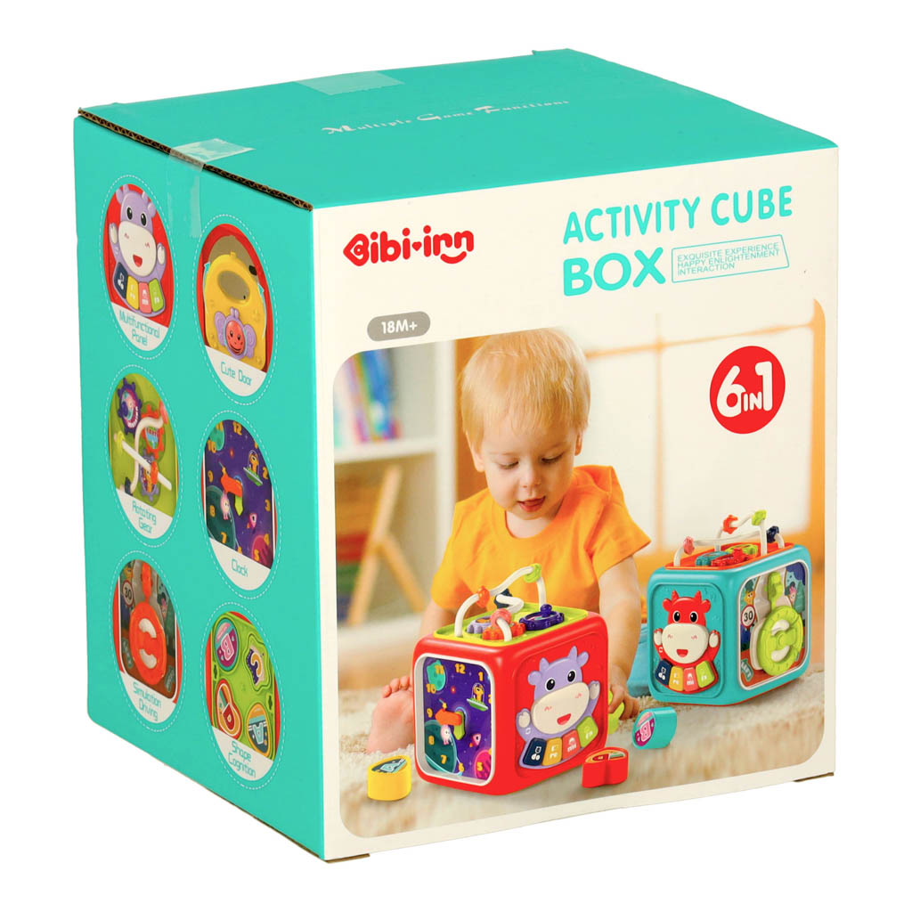 Kostka edukacyjna interaktywna pianinko 6w1 Bibi-inn czerwona - obrazek 8