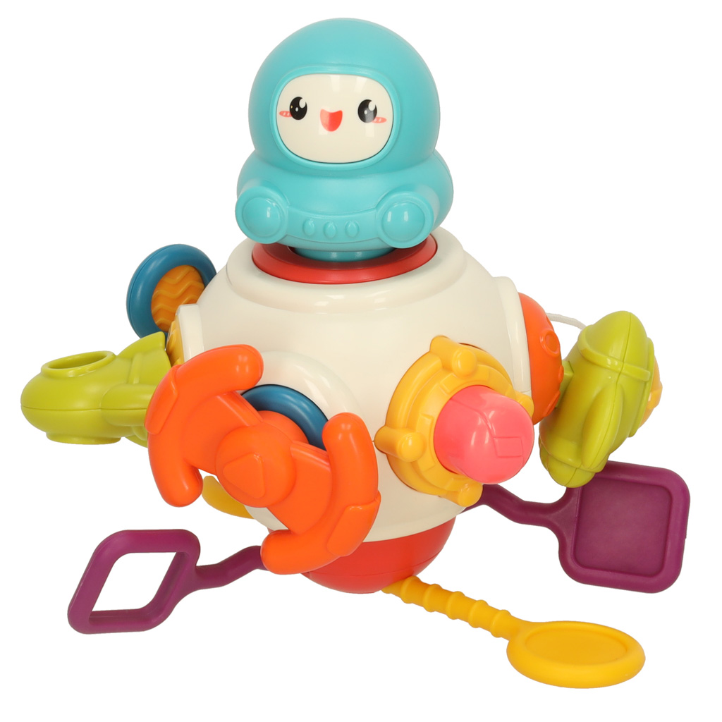 Zabawka sensoryczna gryzak 8w1 manipulacyjna przeciąganie linki Bibi-inn - obrazek 3