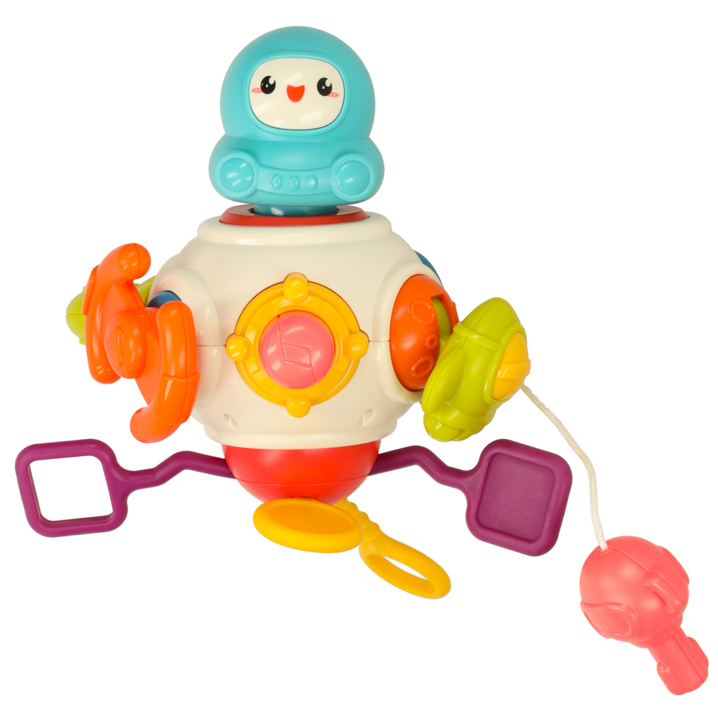 Zabawka sensoryczna gryzak 8w1 manipulacyjna przeciąganie linki Bibi-inn - obrazek 4