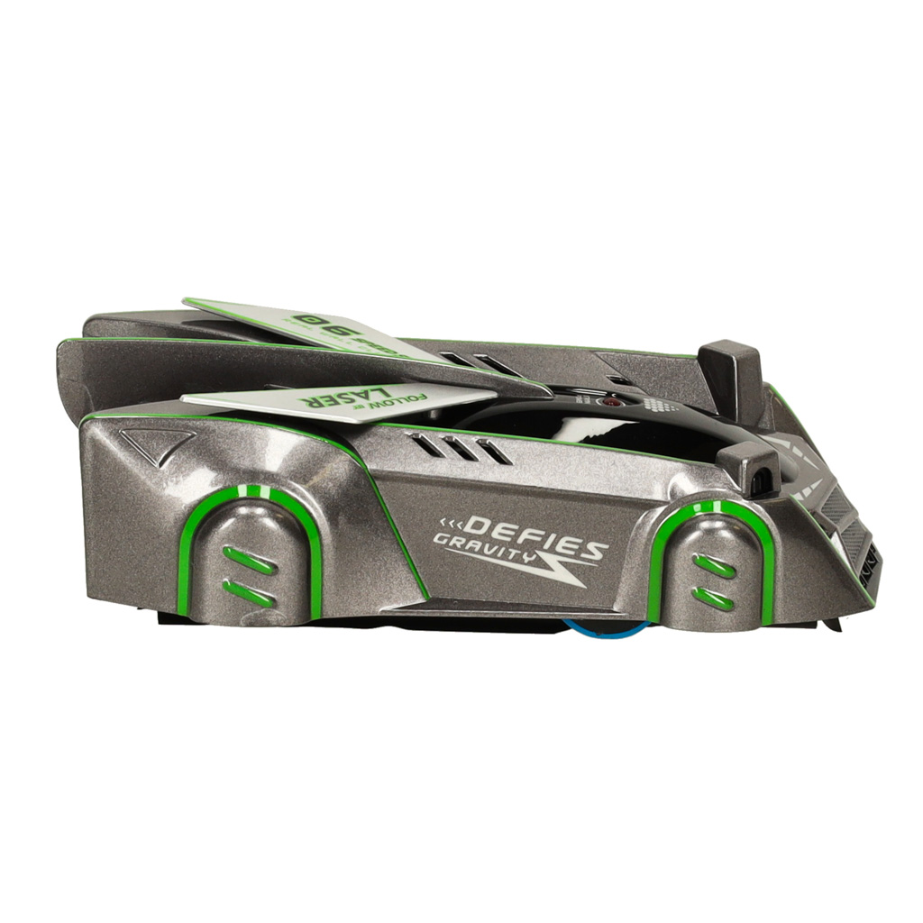 Samochód zdalnie sterowany na pilot laser jeździ po ścianie suficie szary - obrazek 3