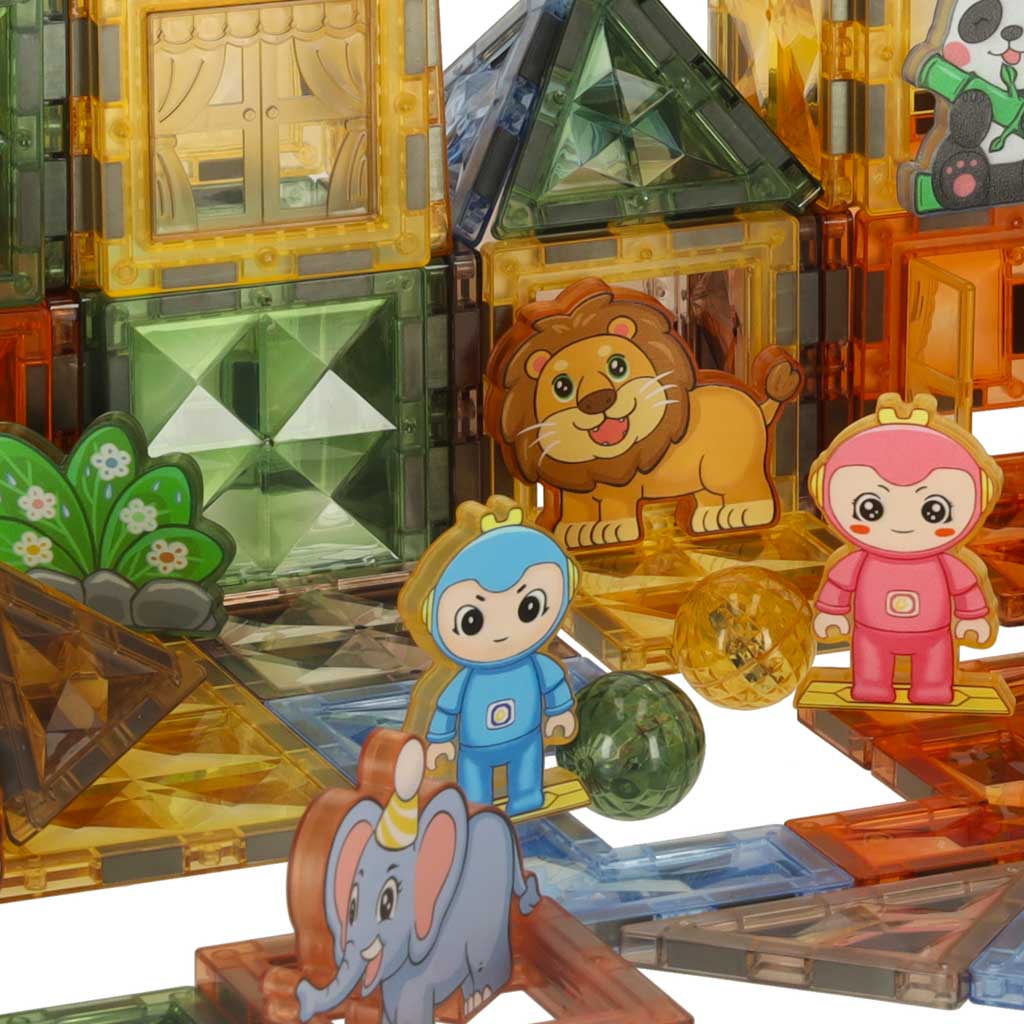 Klocki magnetyczne świecące 124 el. - obrazek 3