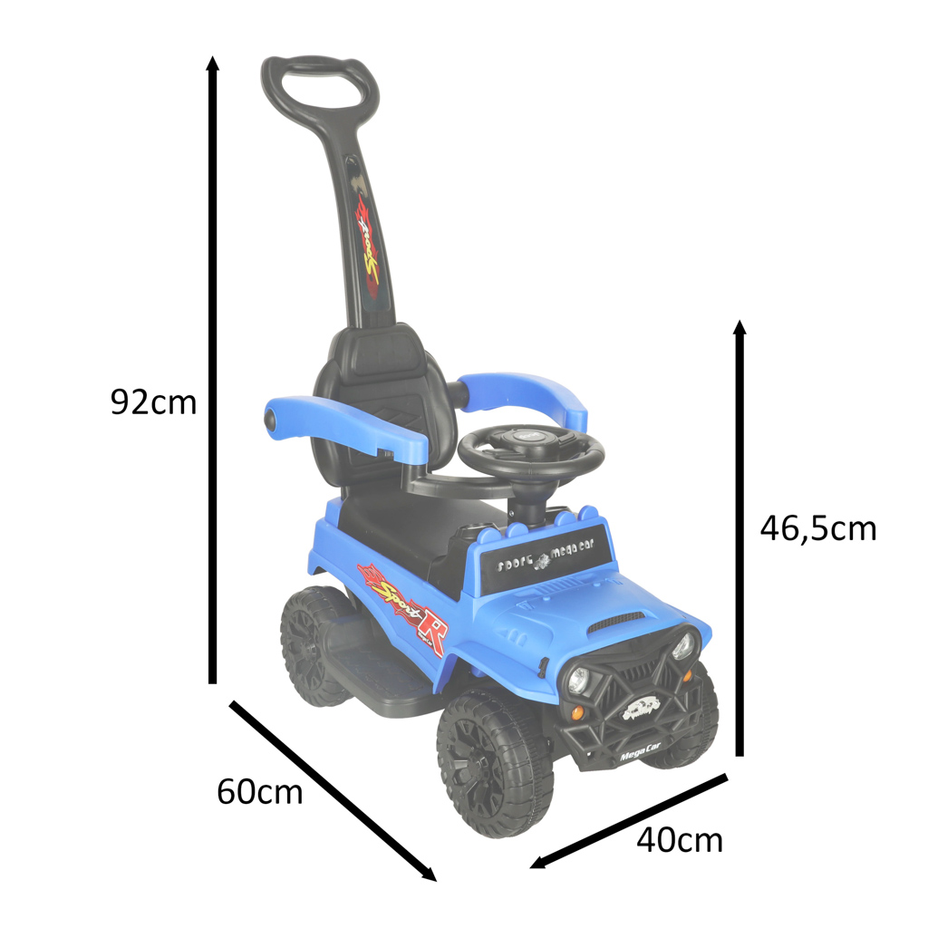 Jeździk pchacz samochód terenowy z dźwiękiem i światłami niebieski - obrazek 6
