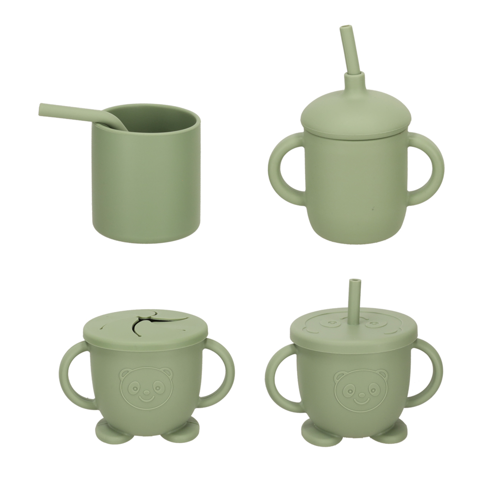 Naczynia silikonowe dla dzieci krab zestaw 19 elementów zielony - obrazek 5