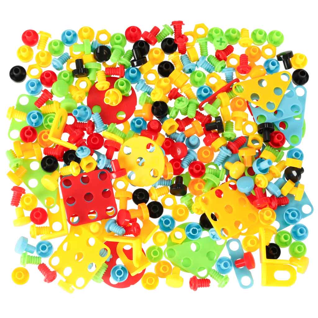 Klocki konstrukcyjne układanka w walizce kreatywna mozaika + wkrętarka jednorożec - obrazek 7