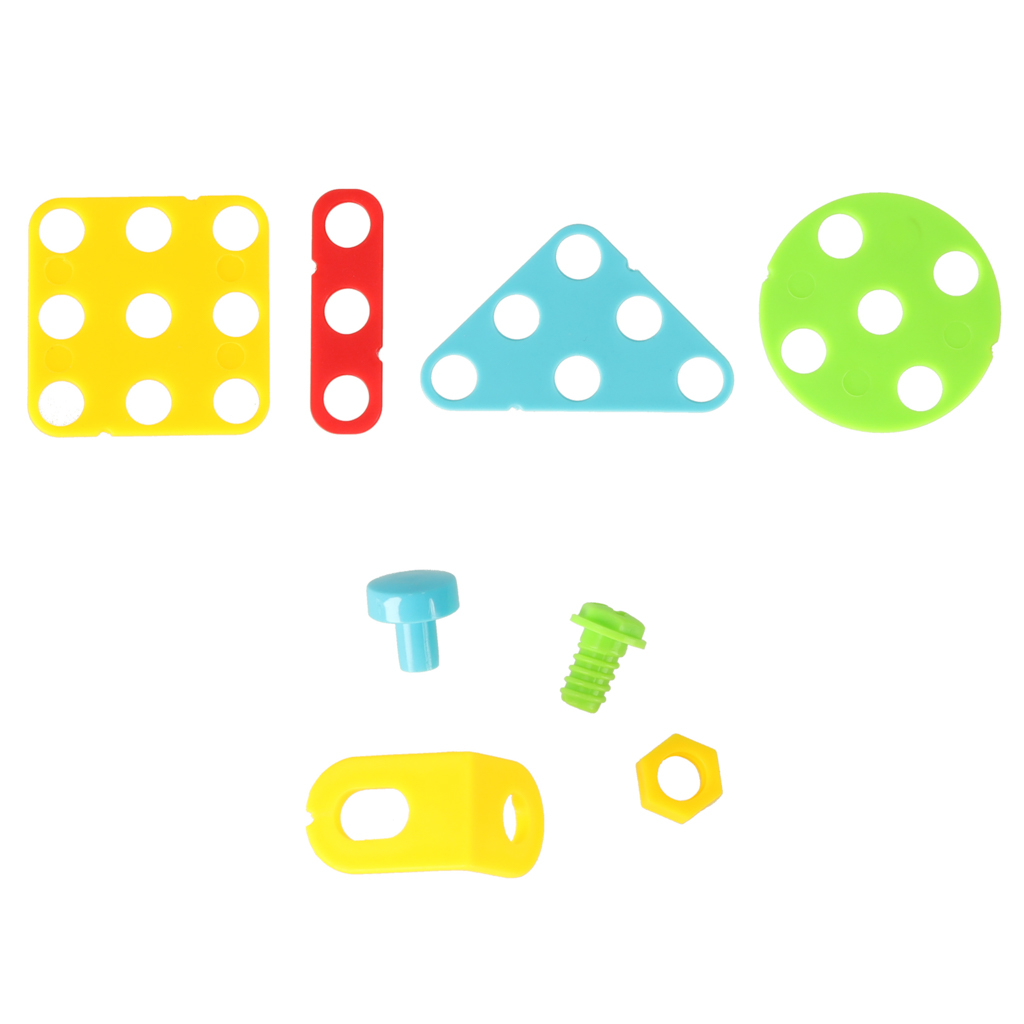 Klocki konstrukcyjne układanka w walizce kreatywna mozaika + wkrętarka pojazdy - obrazek 8