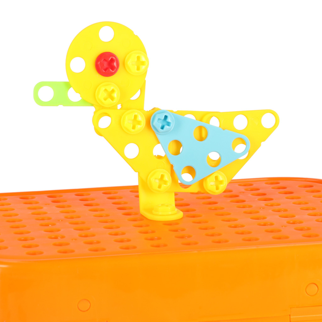 Klocki konstrukcyjne układanka w walizce kreatywna mozaika + wkrętarka kosmos - obrazek 6