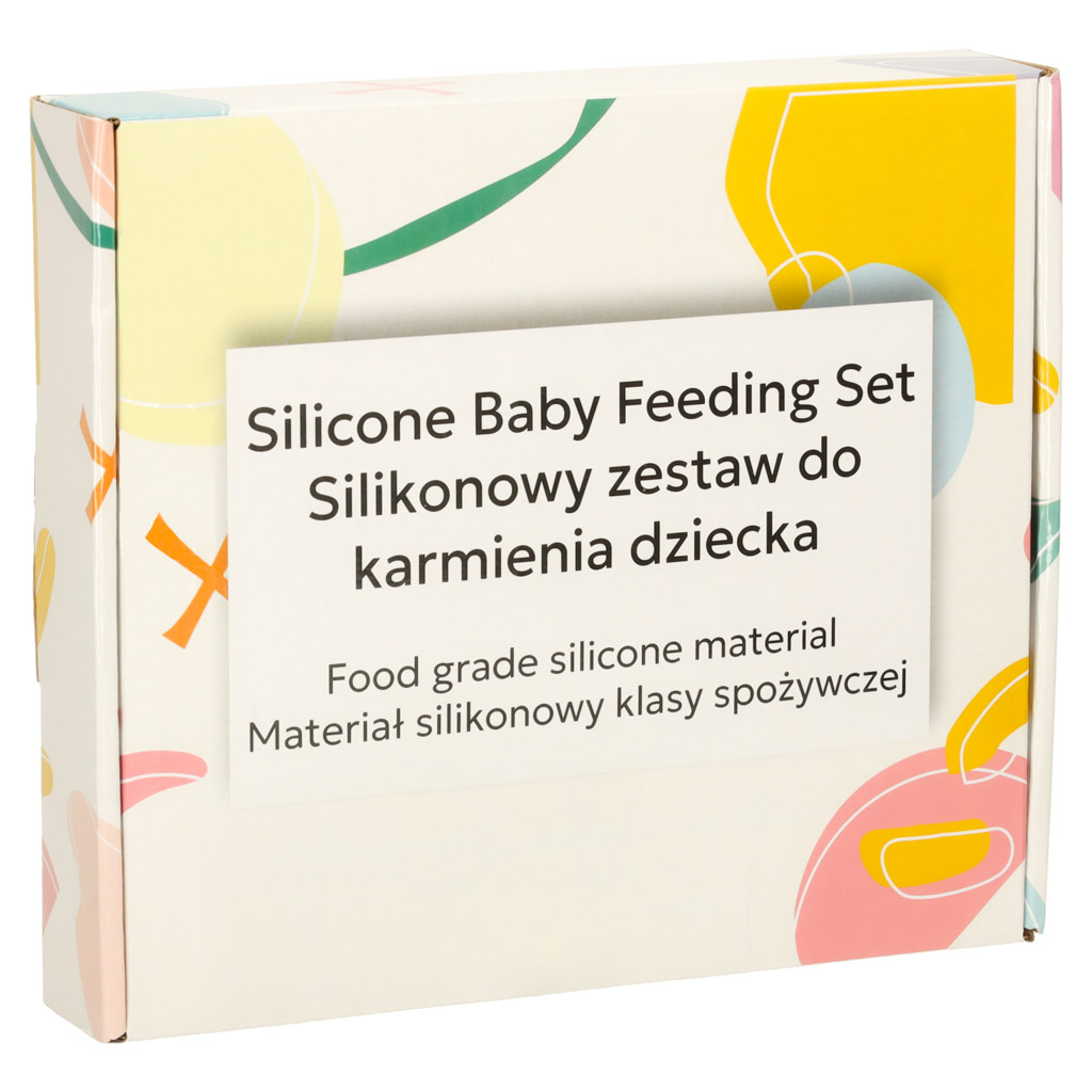 Naczynia silikonowe dla dzieci niemowląt zestaw stołowy 4 elementów miś niebieski - obrazek 7