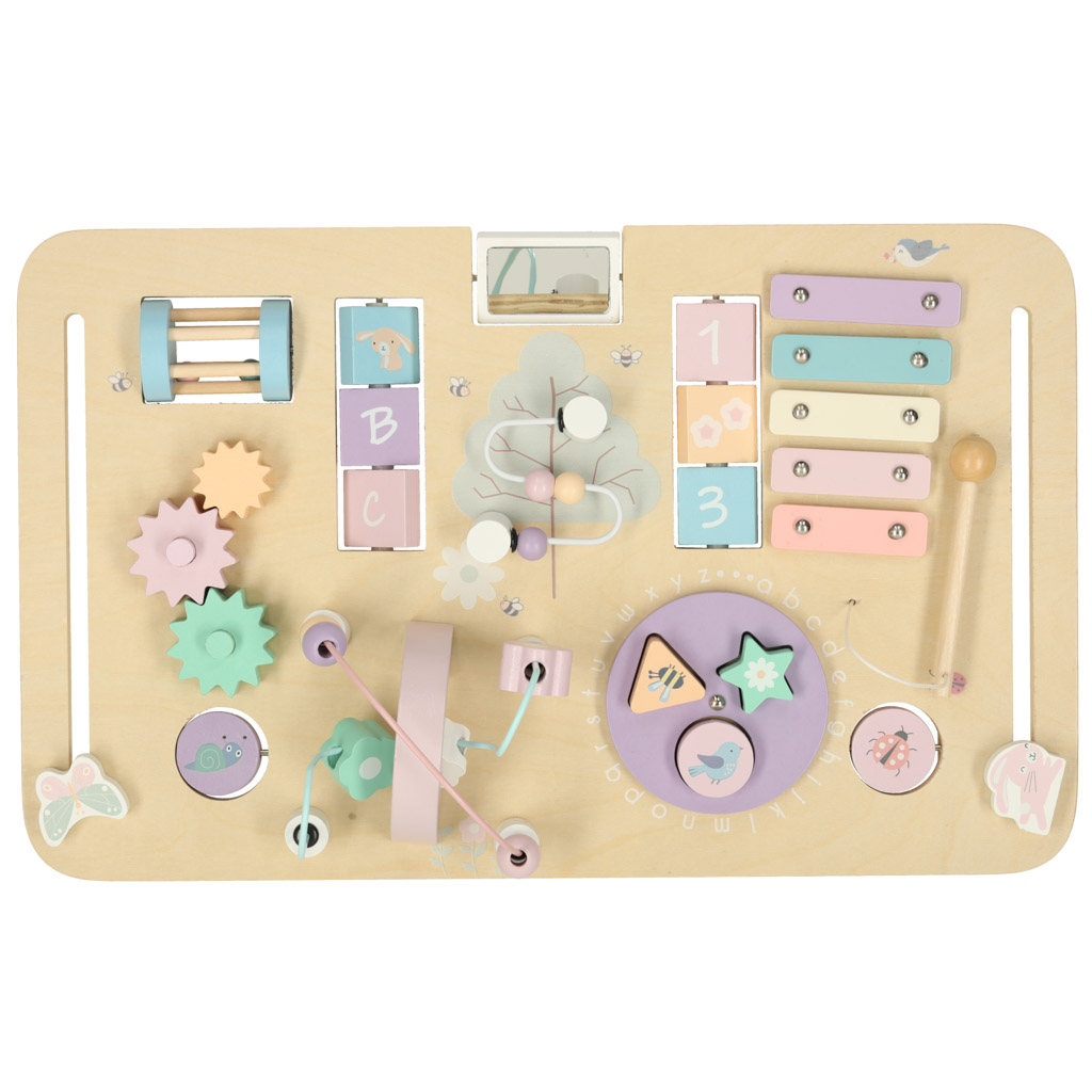 Tablica manipulacyjna LULILO LUDO stolik drewniany sensoryczny różowy - obrazek 6