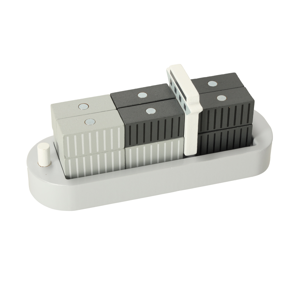 Dźwig drewniany żuraw port morski + statek auta - obrazek 4