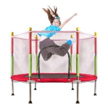 Trampolina do domu ogrodu dla dzieci siatka piłki 140cm 55inch czerwona