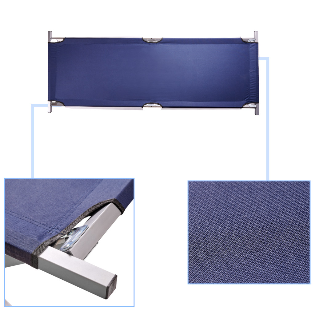 Łóżko polowe składane turystyczne kanadyjka XXL niebieskie 150kg - obrazek 4