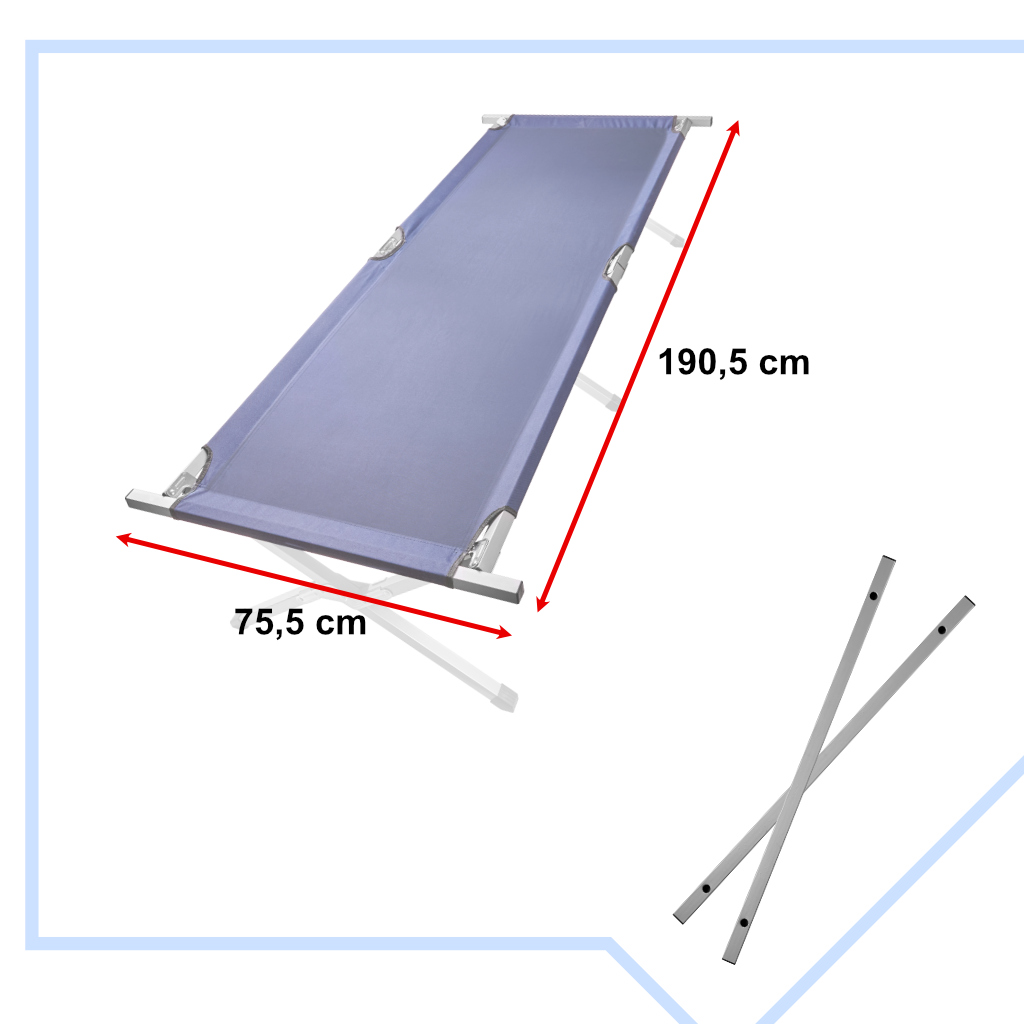 Łóżko polowe składane turystyczne kanadyjka XXL niebieskie 150kg - obrazek 6