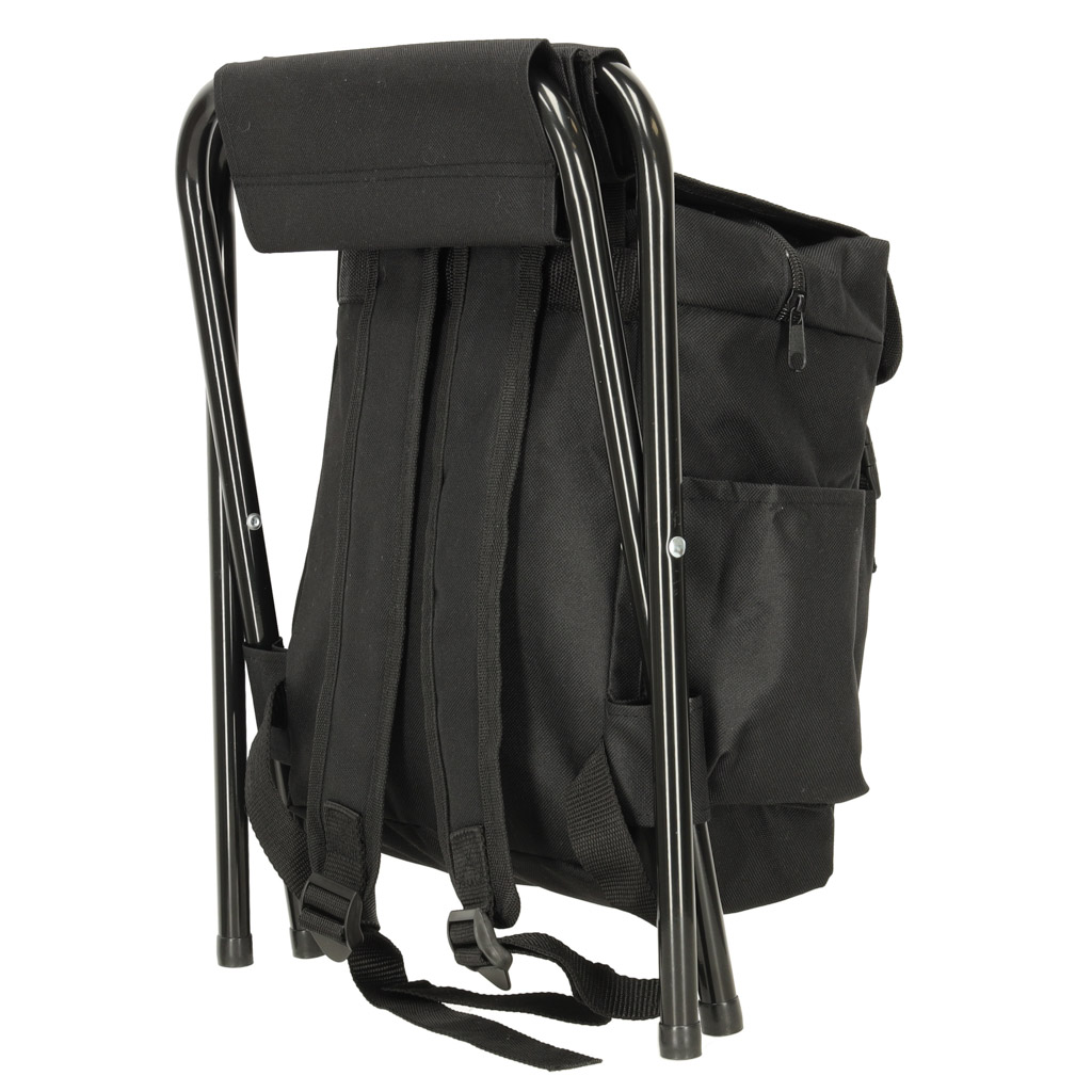 Krzesło wędkarskie turystyczne składane plecak czarne 10l - obrazek 5
