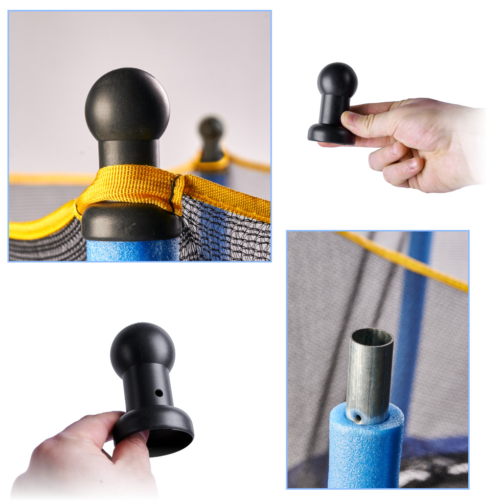 Kapturek grzybek na słupek siatki trampoliny 6szt czarne - obrazek 3